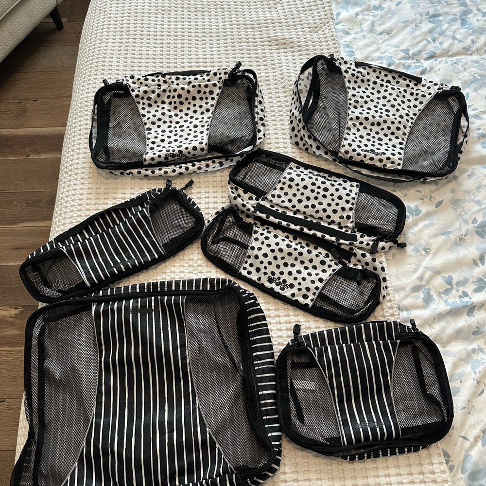 Polka Dot and Stripe Garment Bags Set